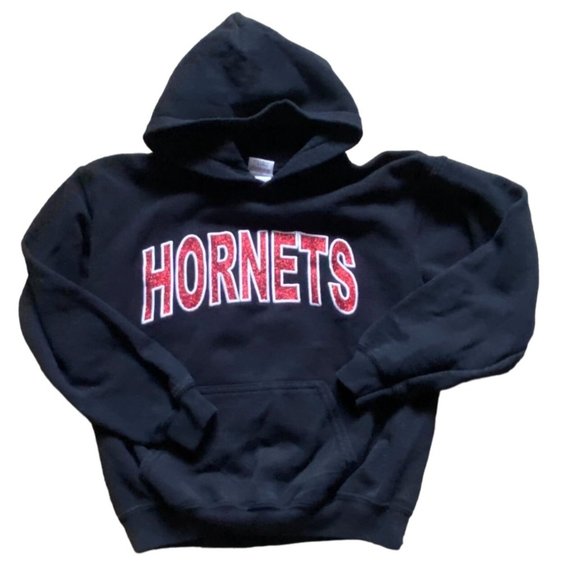 Gildan Other - Gildan Youth Girls "Hornets" Hooded Sweatshirt/Hoodie-Red/Black-Medium-Fair